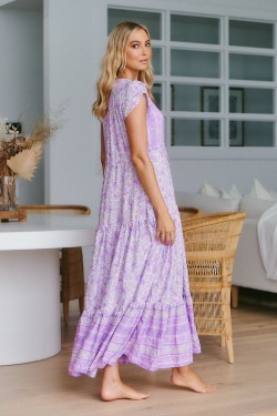 jaase melissa maxi dress violet print side