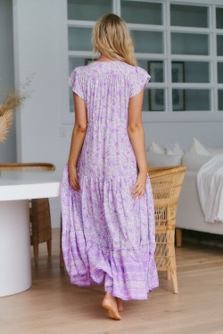 jaase melissa maxi dress violet print back