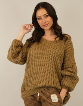 boho chunky  knit sweater camel cover