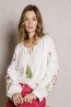 boho blouse with embroidered sleeves frontal