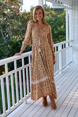 jaase solara print sabrina maxi dress frontal