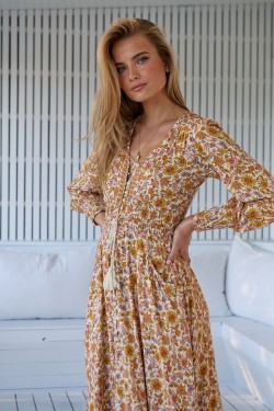 jaase solara print sabrina maxi dress side