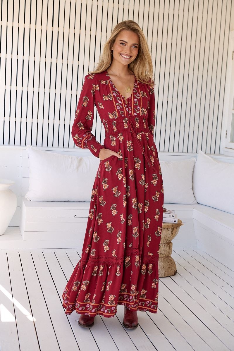 Jaase Grenache print Sabrina maxi dress