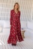 jaase grenache print sabrina maxi dress frontal