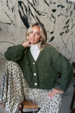 jaase green cozy knit frontal