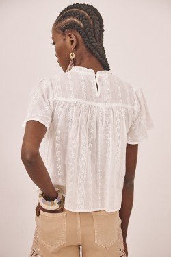 NKN Nekane - Short-Sleeve Lace Blouse Romantic