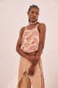 nekane - embroidered printed short top with tied straps 2