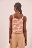 nekane - embroidered printed short top with tied straps 5