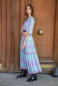 long dress with ruffle and tie straps side