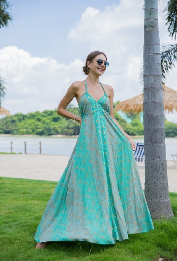 vestido boho espalda descubierta frontal