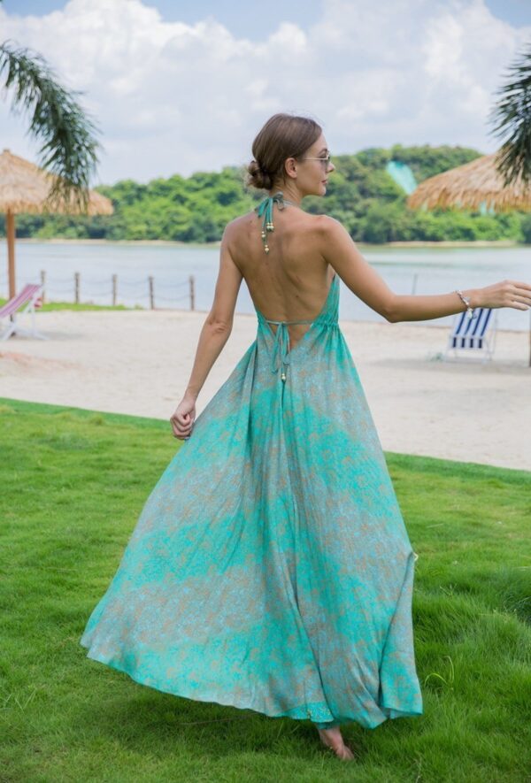 vestido boho espalda descubierta espalda