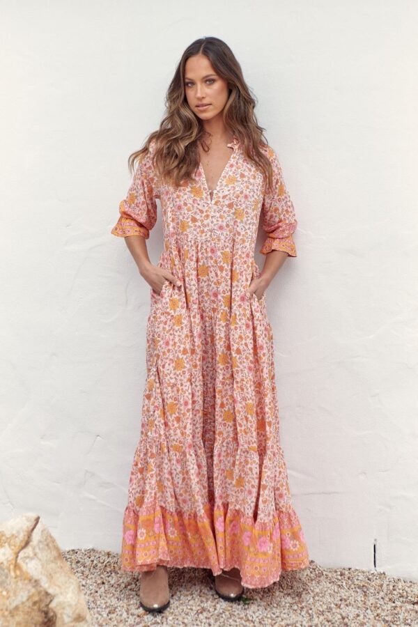 vestido largo de jaase tillie print clementine portada