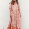 vestido largo de jaase tillie print clementine frontal