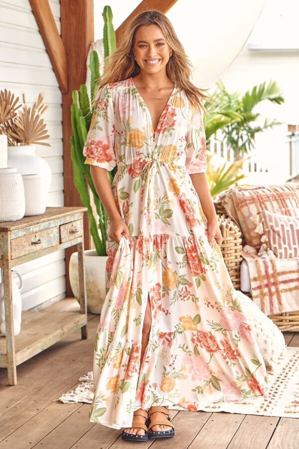 vestido largo de jaase tessa print willow portada