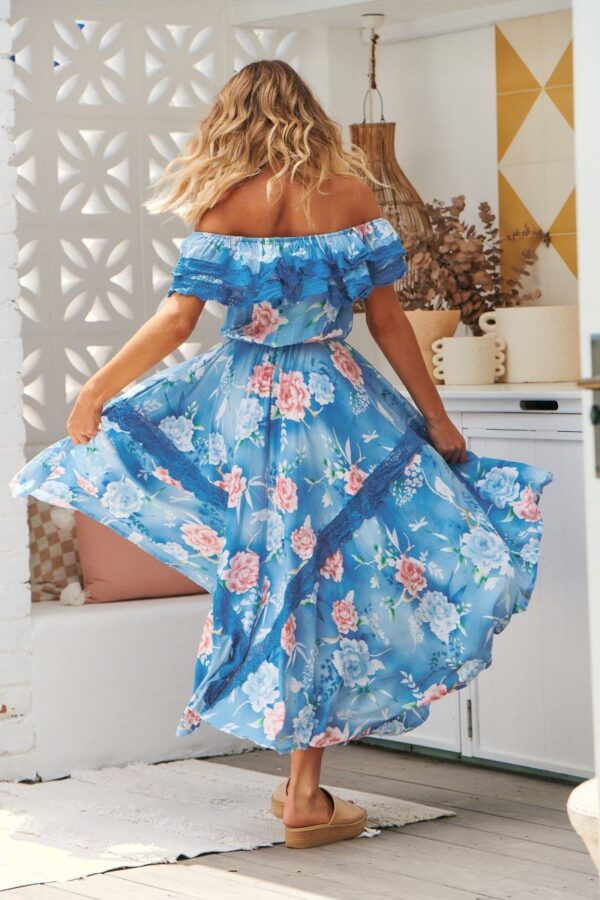vestido de jaase positano print ana santorina espalda