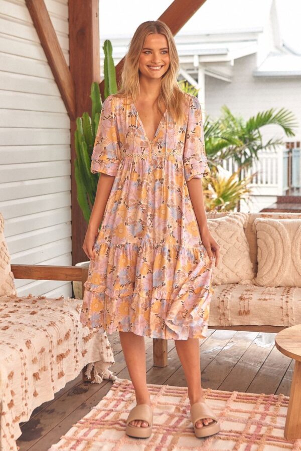 vestido midi de jaase monday print emmy portada