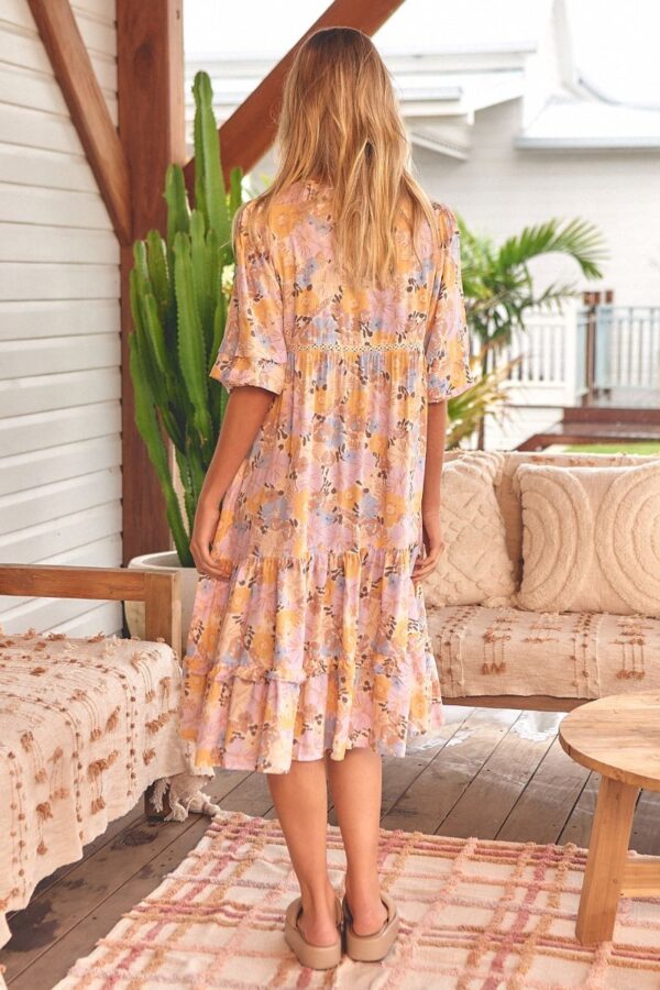 vestido midi de jaase monday print emmy espalda