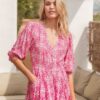 vestido largo de jaase molli print pink lemonade detalle 2