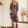 vestido midi jaase jasmine black lotus frontal
