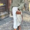 jersey boho punto grueso cuello pico
