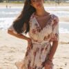 Front view of the Jaase Dhalia dress in Love Story print