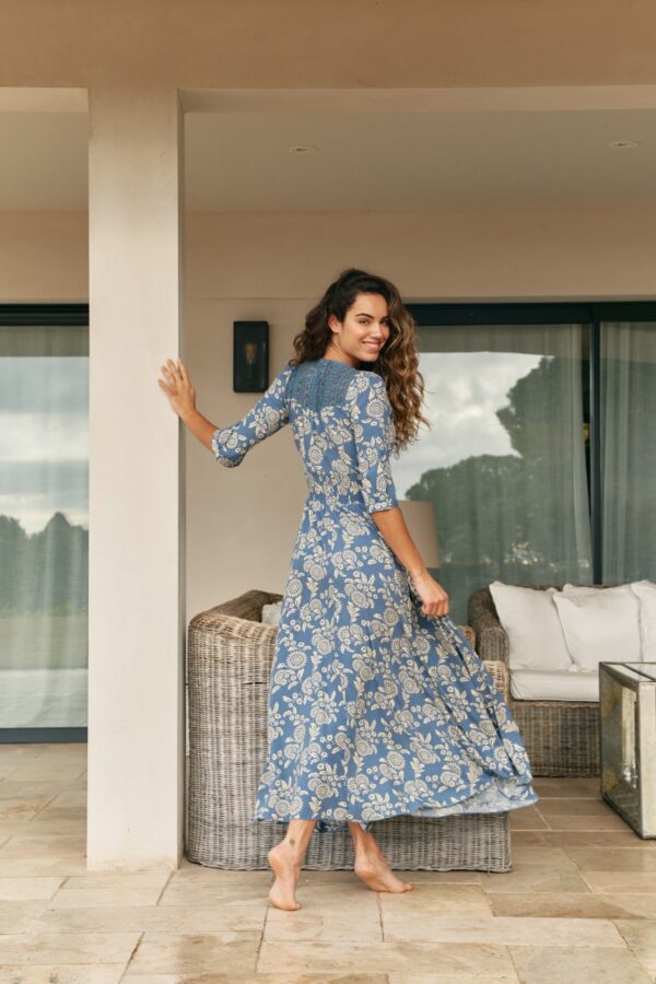 Espalda del vestido Jaase Indiana Day Dream Sea con detalle de crochet