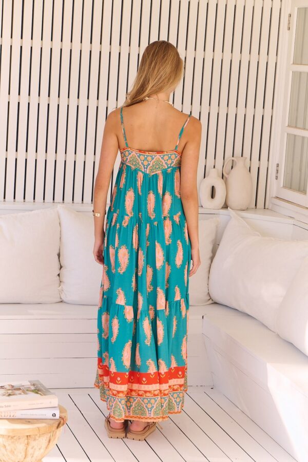Vista trasera del vestido Jaase Paisley Dreams Sunny