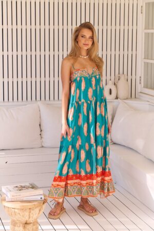 Vestido Jaase Paisley Dreams Sunny visto desde el frente