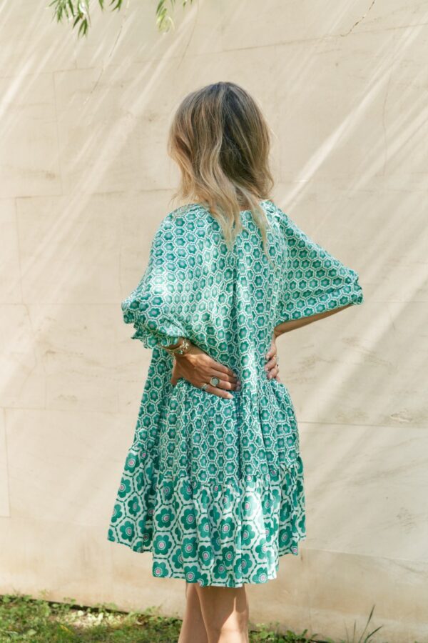 Vestido Jaase Watermelon Sugar vista de perfil, estilo boho verano 2025