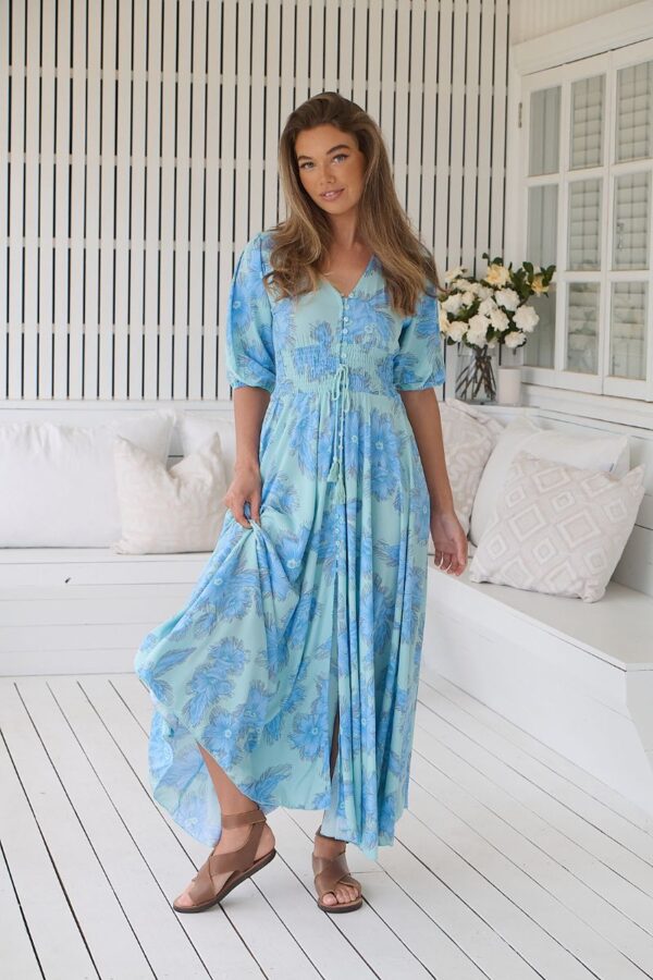 Vista frontal del vestido Jaase Indiana con print Summer Memories