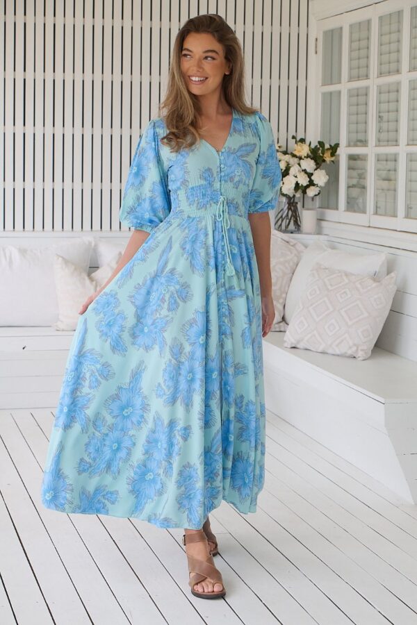 Vestido bohemio largo de Jaase estilo Indiana con print veraniego