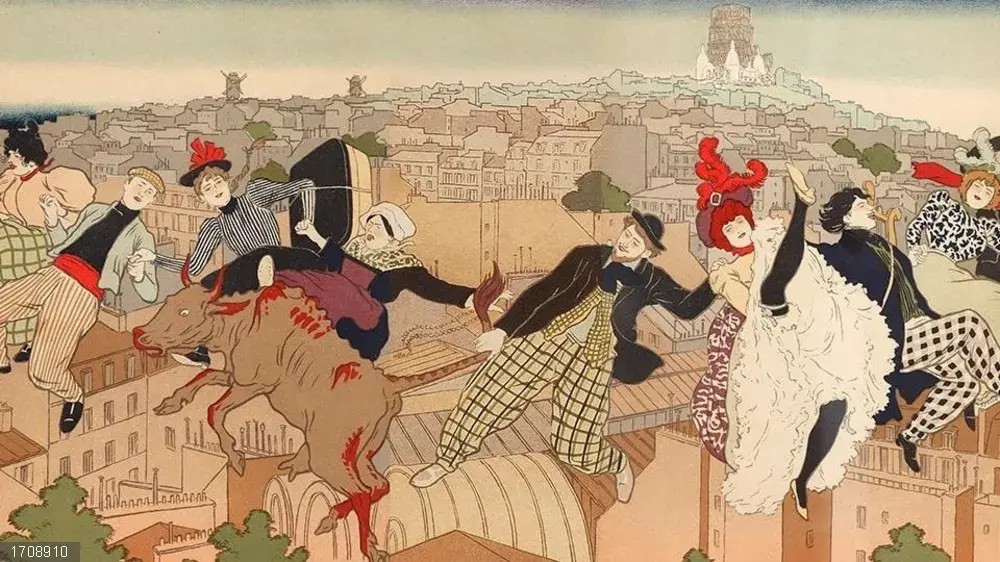Pierre Marie Louis Vidal. Cubierta para «La Vie à Montmartre», 1897, Litografía