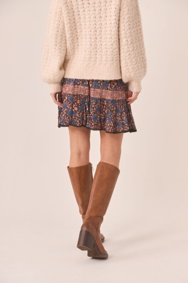 nkn nekane boho short skirt minta back