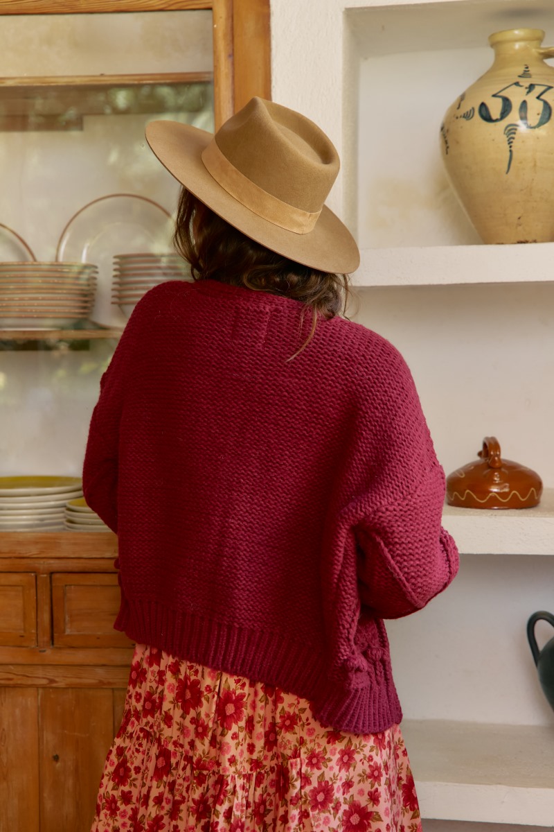chaqueta jaase maroon cozy espalda