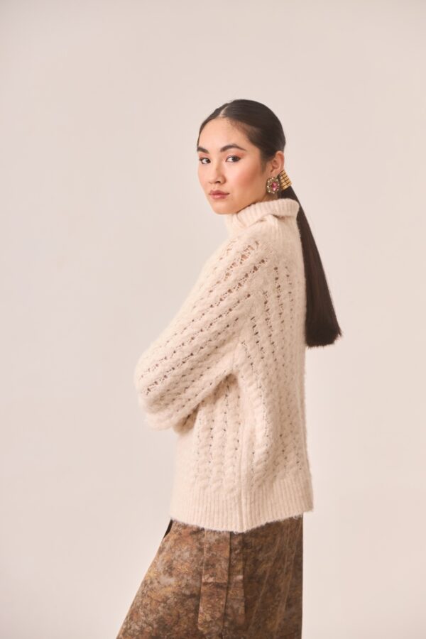 openwork highneck sweater