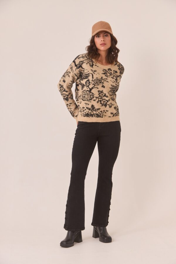 nkn nekane jacquard floral lune sweater frontal