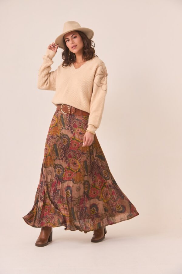 NKN Nekane – Floral Sleeve Knit Sweater frontal