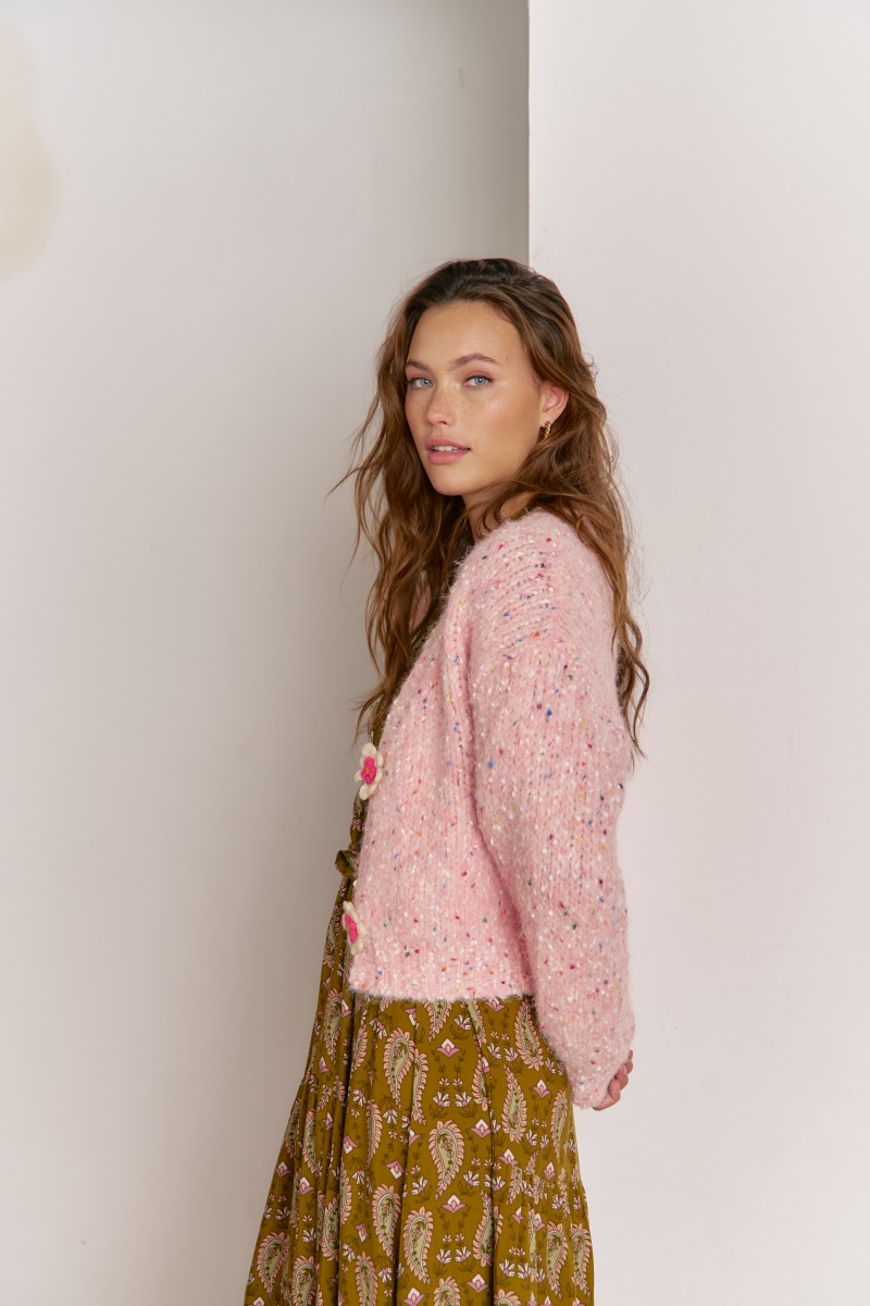 cardigan jaase pink flame perfil