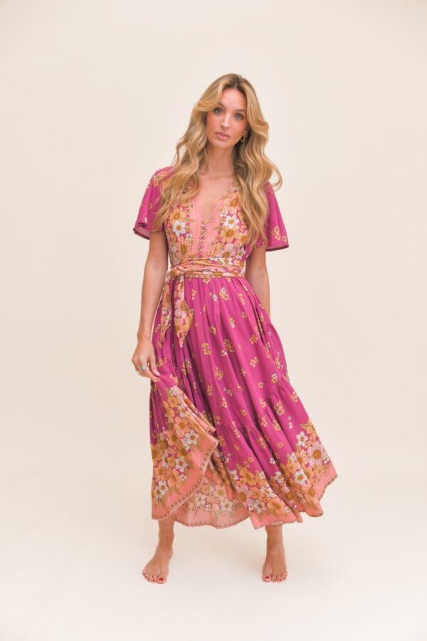 jaase taurus maxi dress Jaase Lena Print Taurus Maxi Lilac and Mila