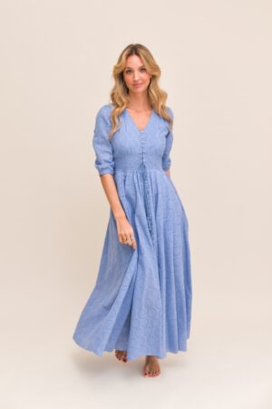 vestido indiana sol embroidered blue de jaase portada