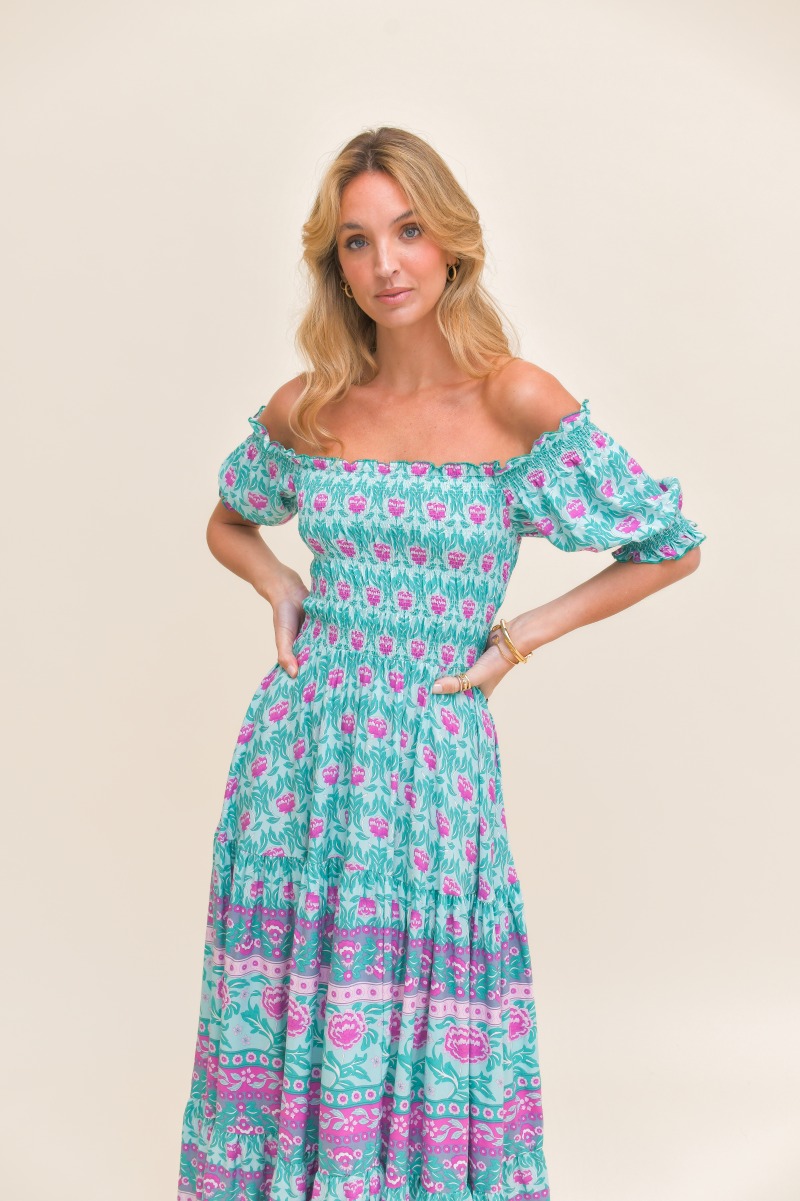 Vestido Jaase Claudette Boreal Frontal